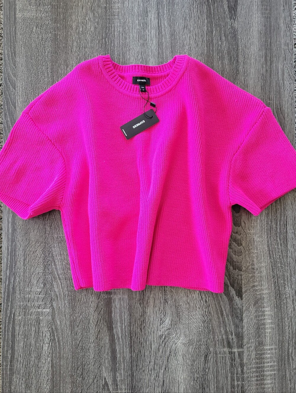 NWT Express Crew Neck Short Sleeve Boxy Sweater